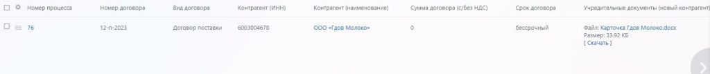 Реестр договоров